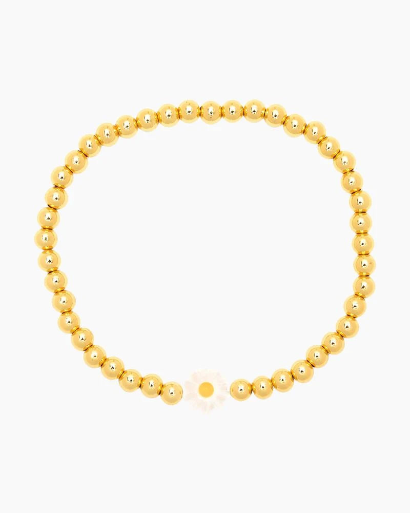 Pura Vida Daisy Ball Stretch Bracelet GOLD