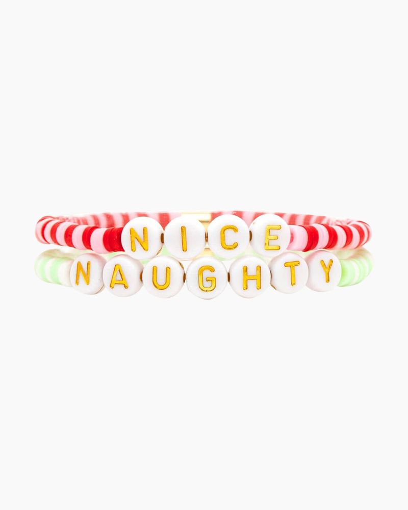 Pura Vida Naughty Nice Vinyl Stretch Bracelet GOLD