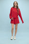 Wish List W LS Soft Button Down Top CHERRY