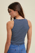 Wish List W Ribbed Stripe Padded Tank NAVY/WHITE