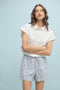 Wish List W SS Crop Button Up WHITE