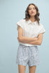 Wish List W SS Crop Button Up WHITE