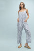 Wish List W Floral Cami Jumpsuit BLUE/WHITE