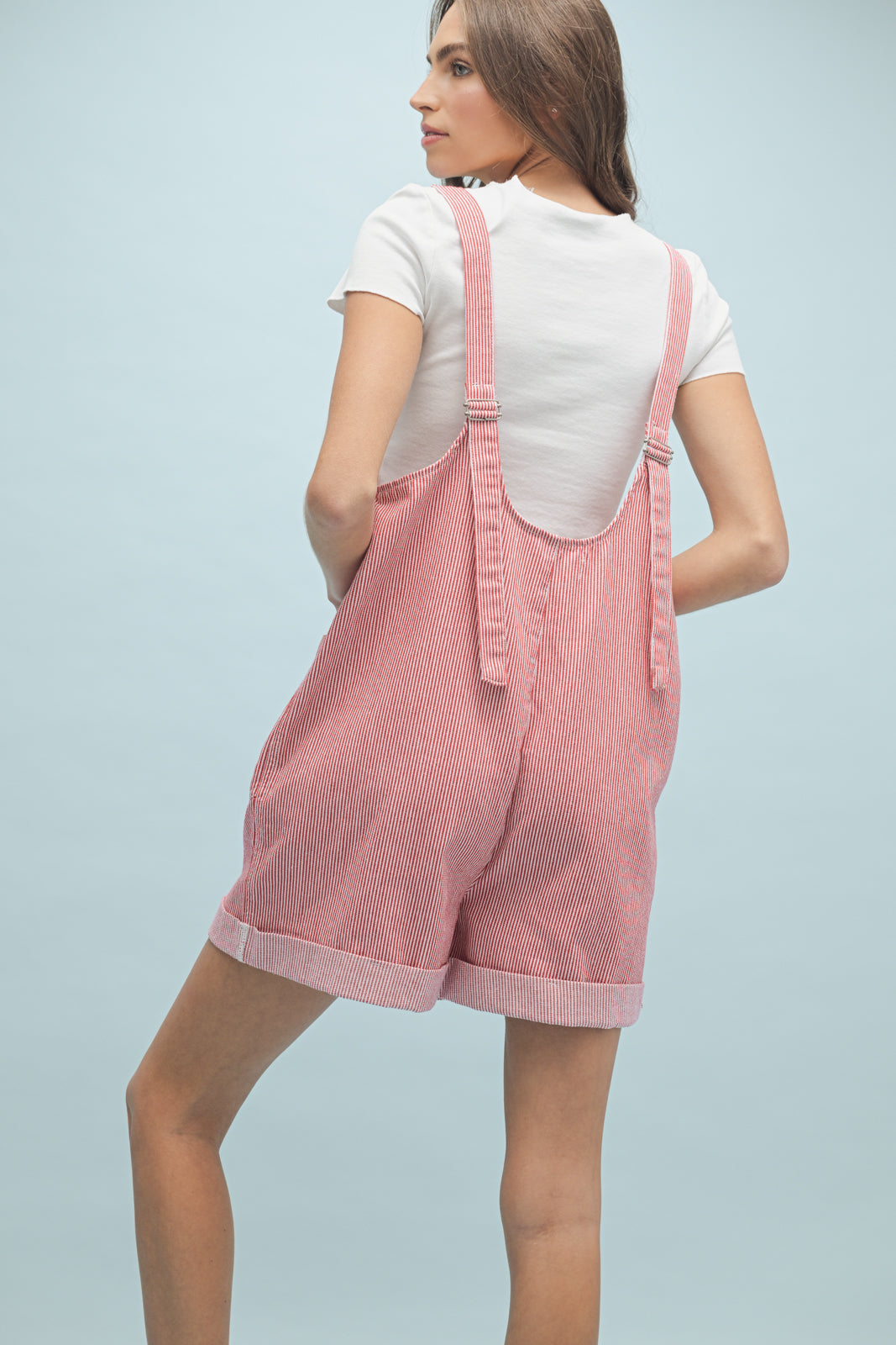 Wish List W Striped Romper RED/WHITE