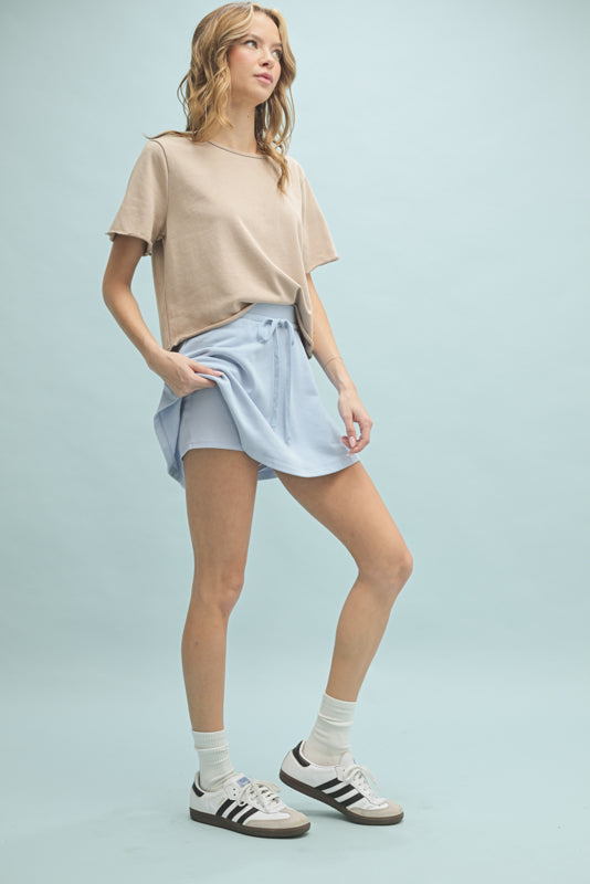 Wish List W French Terry Flare Skirt BLUE