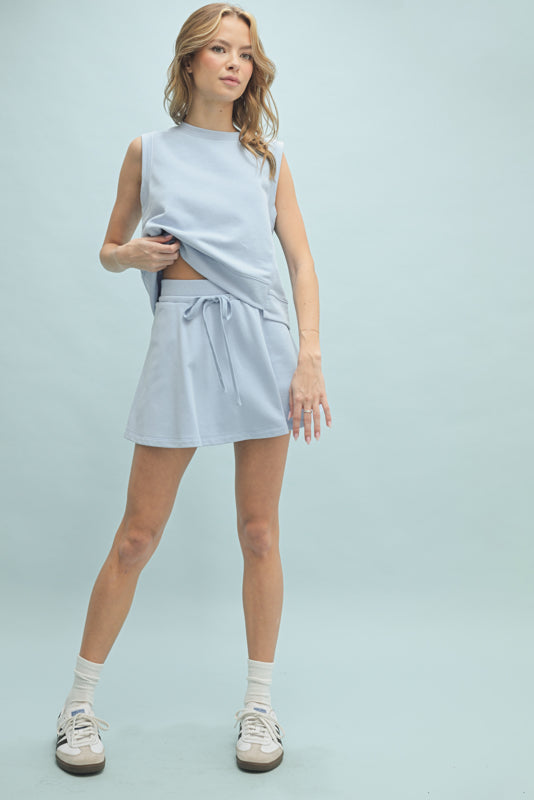 Wish List W French Terry Flare Skirt BLUE