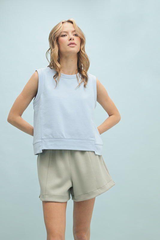 Wish List W French Terry Tank BLUE