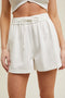 Wish List W Cotton Drawstring Shorts OFF WHITE