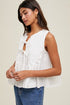 Wish List W Pleated Bow Detail Top WHITE