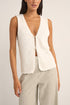 Rhythm W Adele Longline Knit Vest WHITE