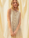 Miou Muse W Pleated Front Romper OATMEAL
