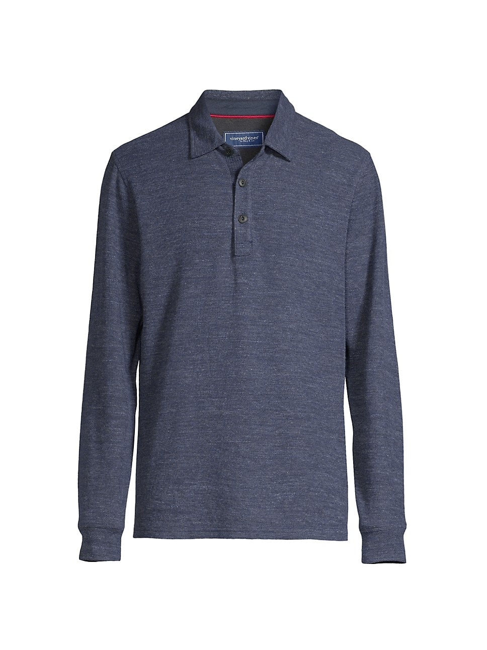 Vineyard Vines M LS Textured Polo NAUTICAL NAVY