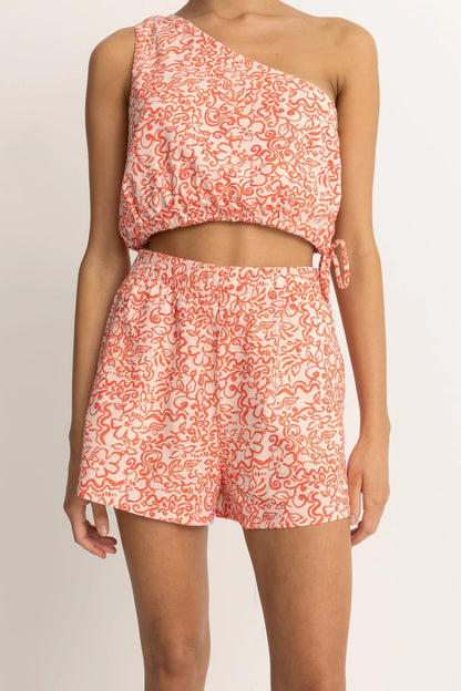 Rhythm W Islander Floral Beach Short CORAL