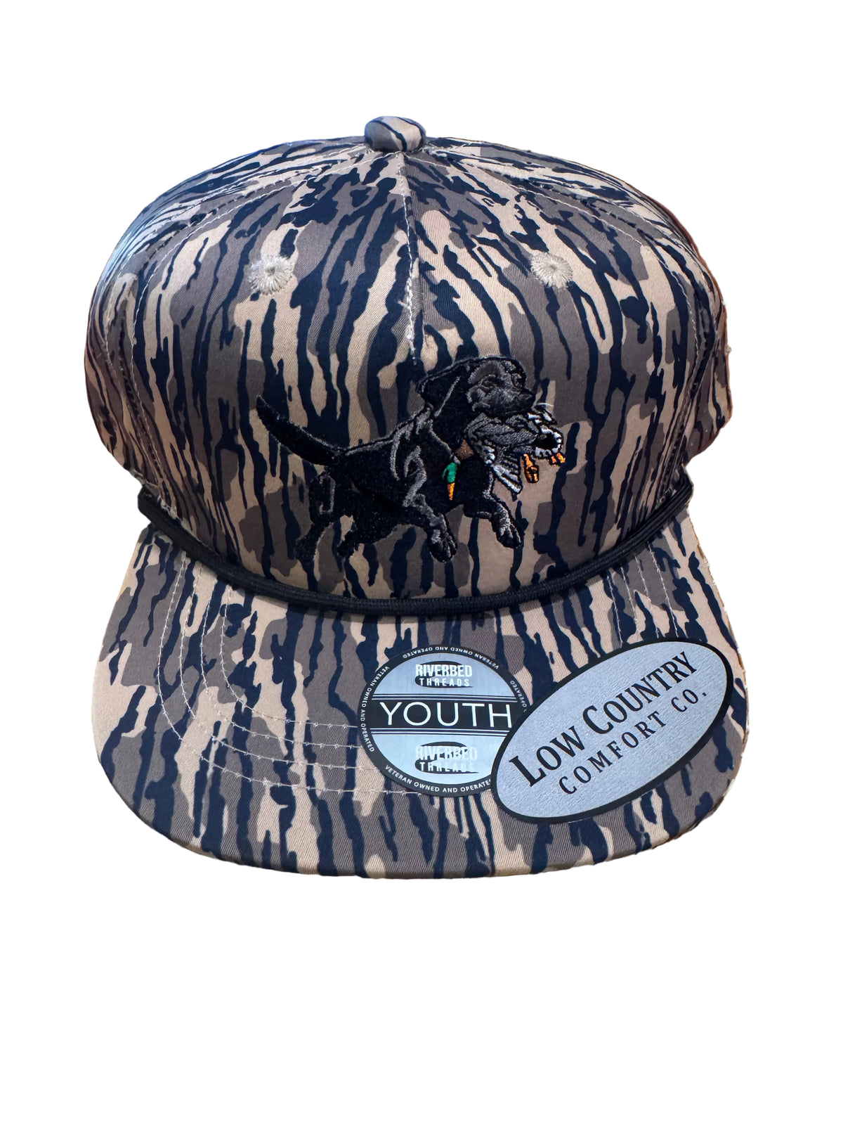 Riverbed Threads Youth Black Lab Duck WOODLAND CAMO