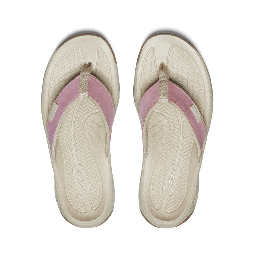 KEEN W Kona Leather Flip Flop NOSTALGIA ROSE / TAUPE