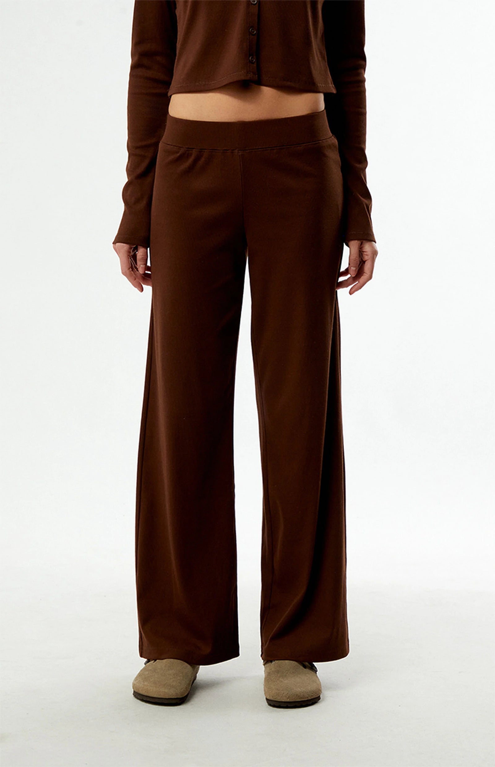 Rhythm W Jessie Wide Leg Leisure Pant CHOCOLATE