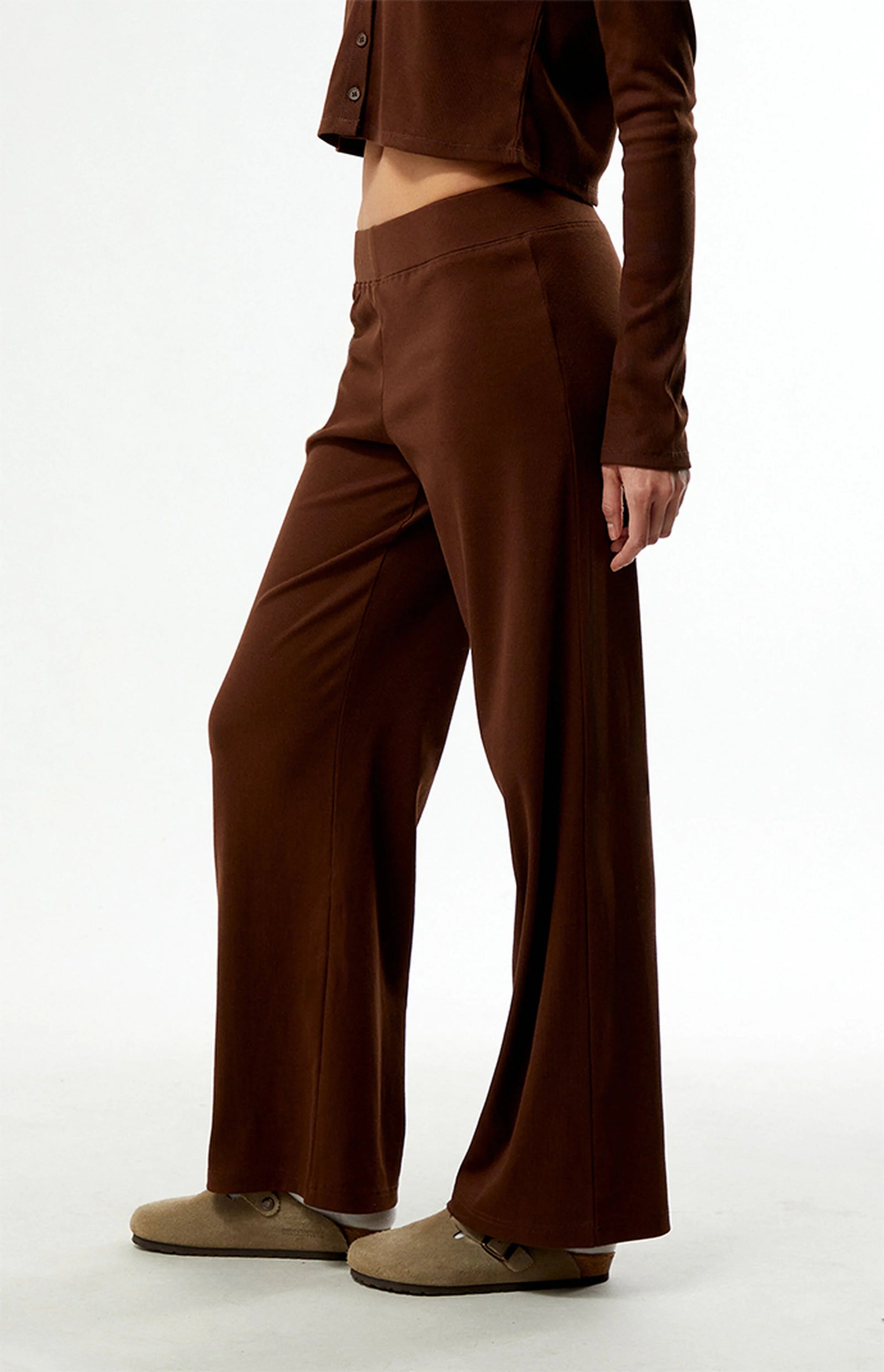 Rhythm W Jessie Wide Leg Leisure Pant CHOCOLATE