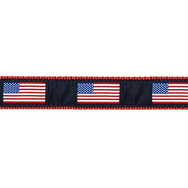 Preston Dog Collar American Flag NAVY/RED