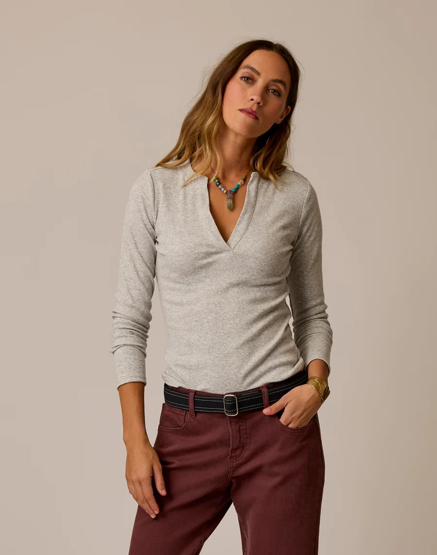 Carve Designs W Ever Henley HEATHER GREY