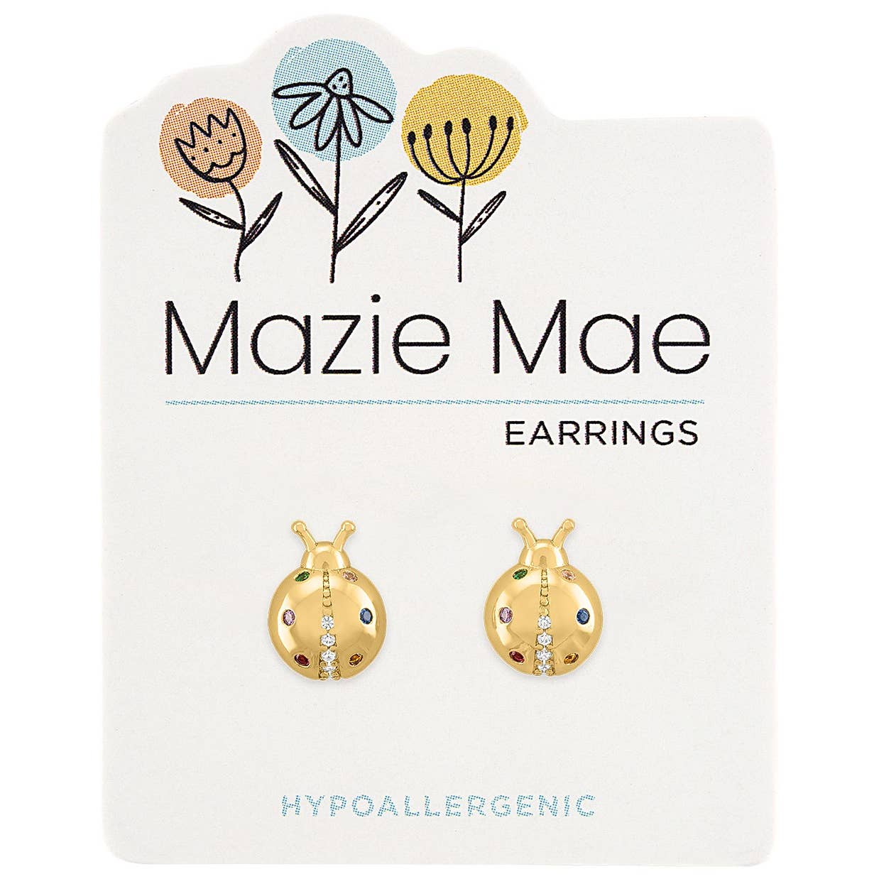 Mazie Mae Ladybug Studs GOLD
