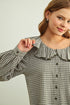 Miou Muse W LS Mini Gingham Ruffled Collar Blouse OLIVE