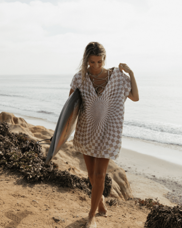 Sand Cloud Cover Up Checkster WARM TAUPE
