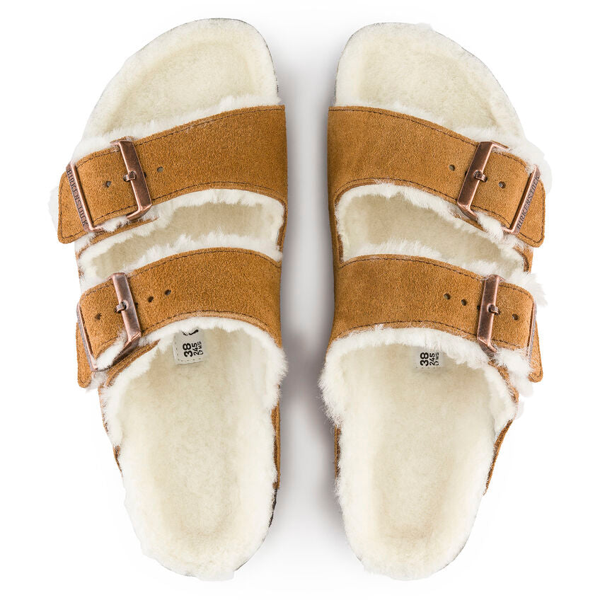 Birkenstock Arizona Shearling Suede Leather MINK - REGULAR