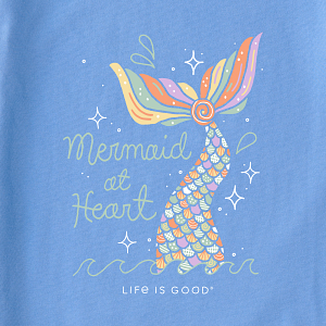 Life is Good Kids SS Crusher Tee Mermaid at Heart CORNFLOWER BLUE