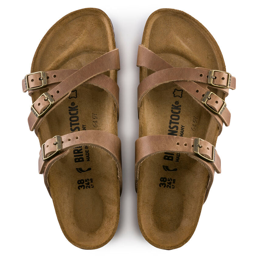 Birkenstock W Franca Oiled Leather TOBACCO BROWN - NARROW