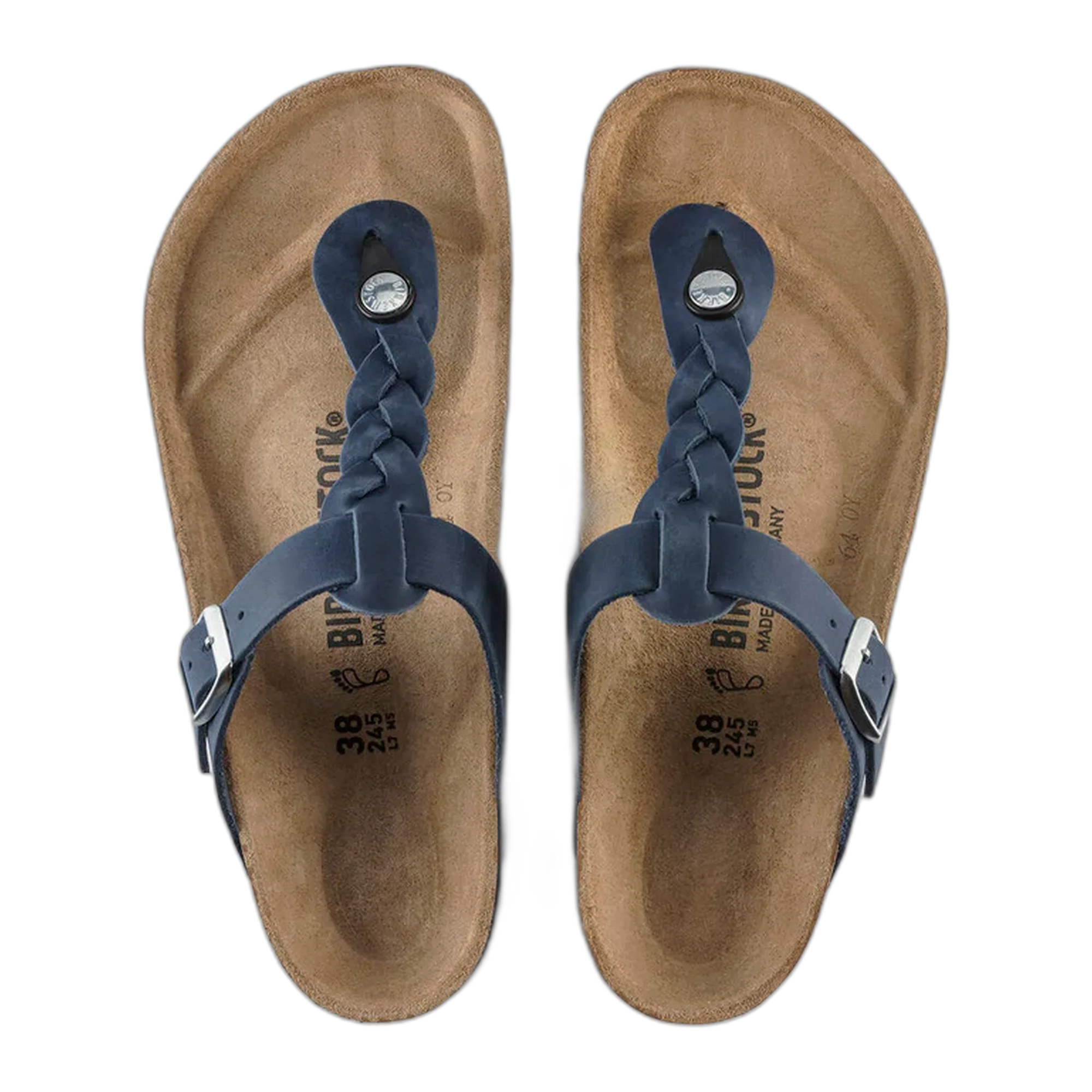 Birkenstock W Gizeh Braided Oiled Leather NAVY