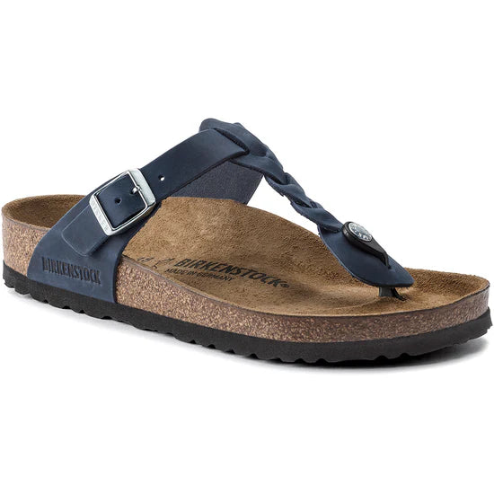 Birkenstock W Gizeh Braided Oiled Leather NAVY