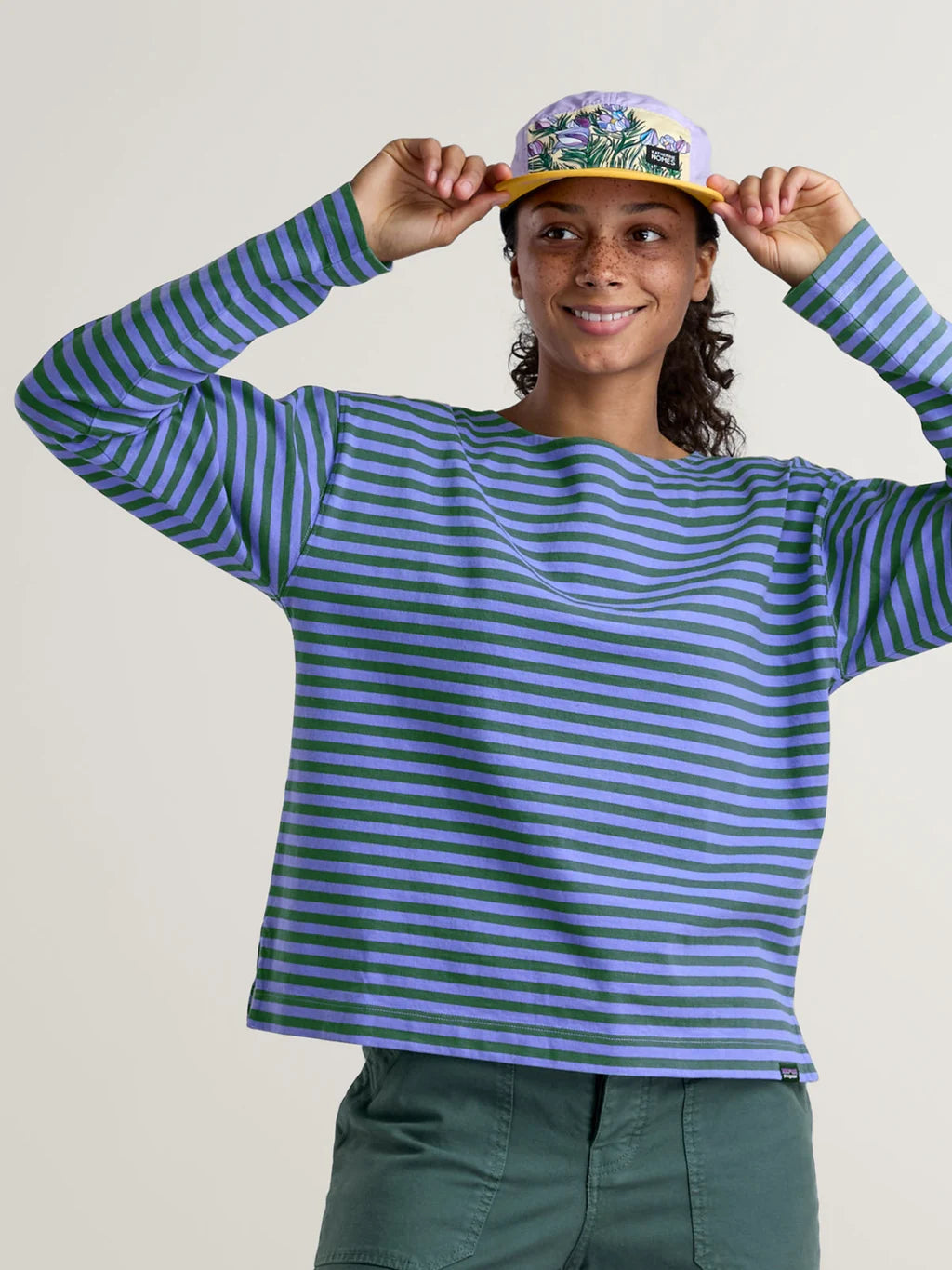 Patagonia W LS Mariner Top EVEN STRIPE DIVER BLUE