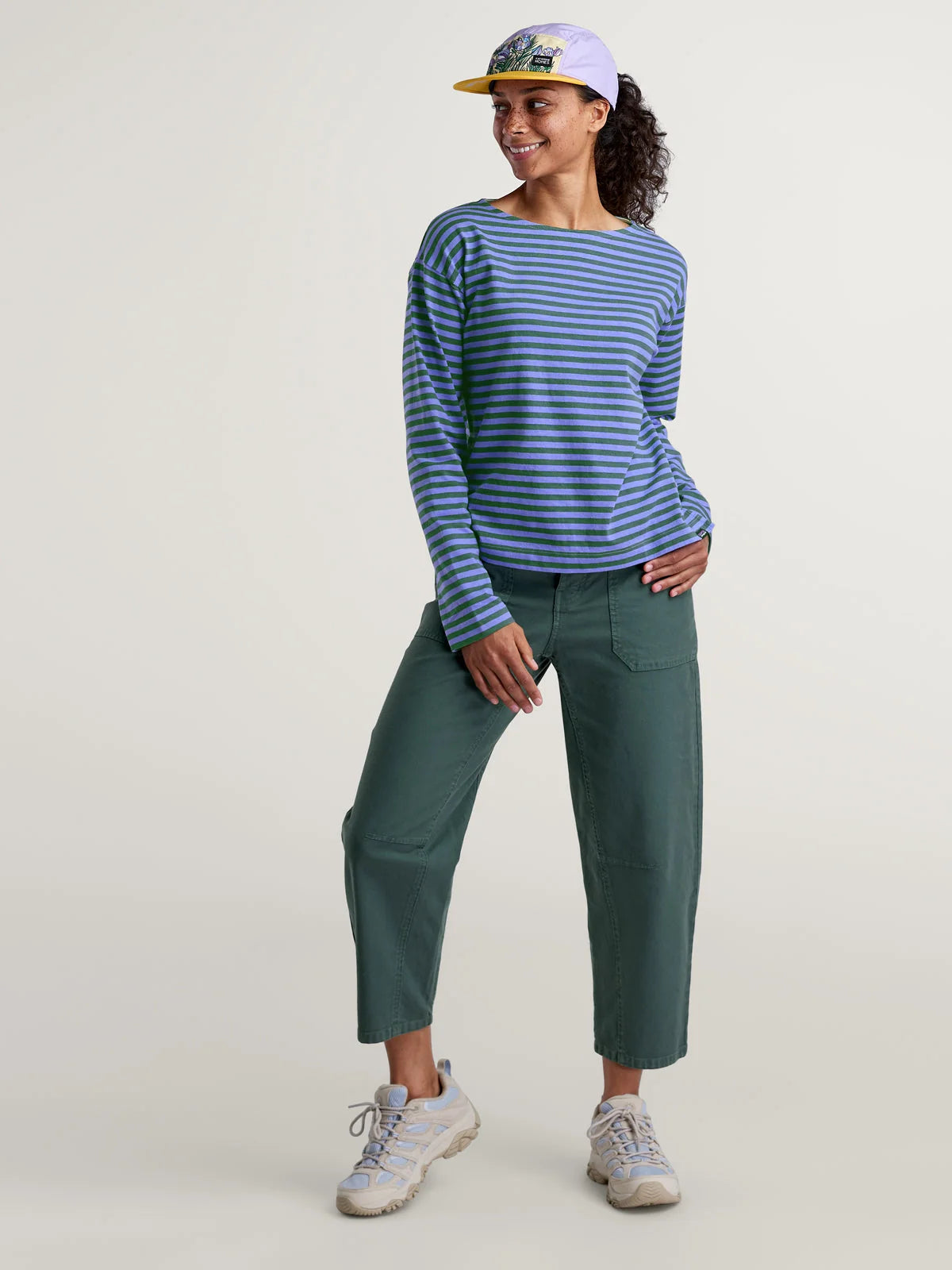 Patagonia W LS Mariner Top EVEN STRIPE DIVER BLUE