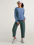 Patagonia W LS Mariner Top EVEN STRIPE DIVER BLUE