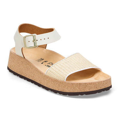 Birkenstock W Papillio Glenda French Piping NATURAL WHITE-NAR