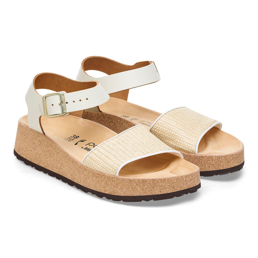 Birkenstock W Papillio Glenda French Piping NATURAL WHITE-NAR