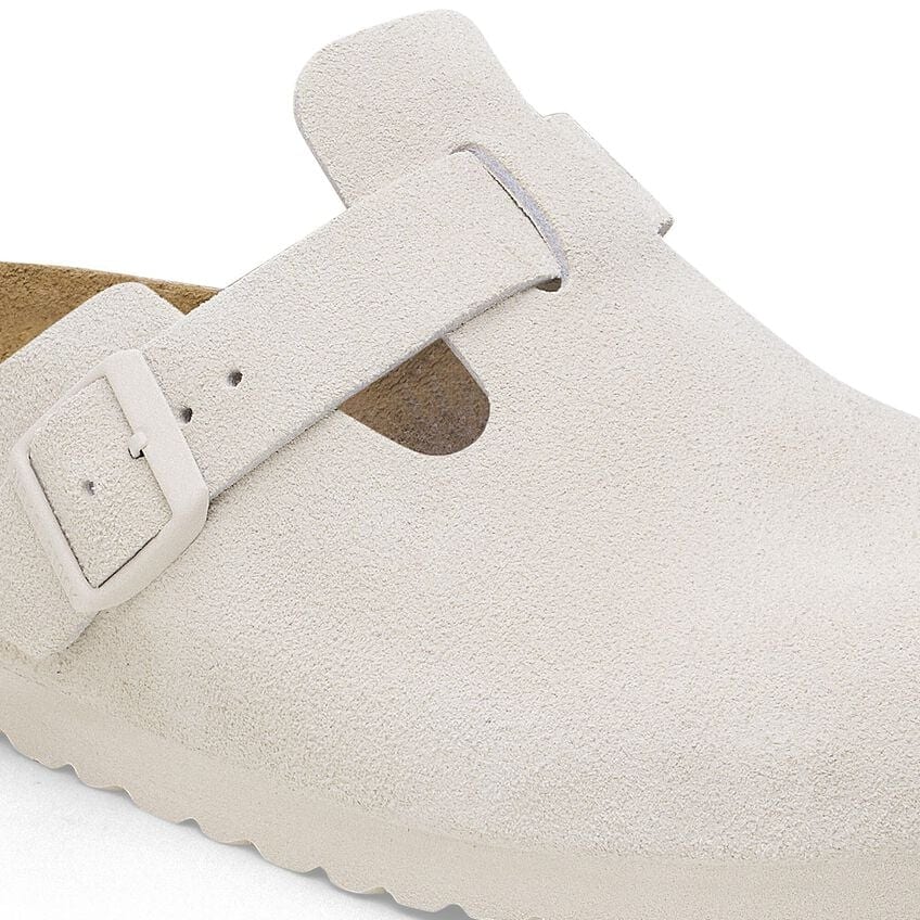 Birkenstock W Boston SFB Suede ANTIQUE WHITE-NARROW