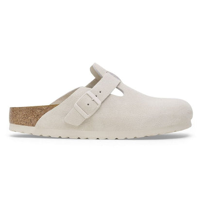 Birkenstock W Boston SFB Suede ANTIQUE WHITE-NARROW