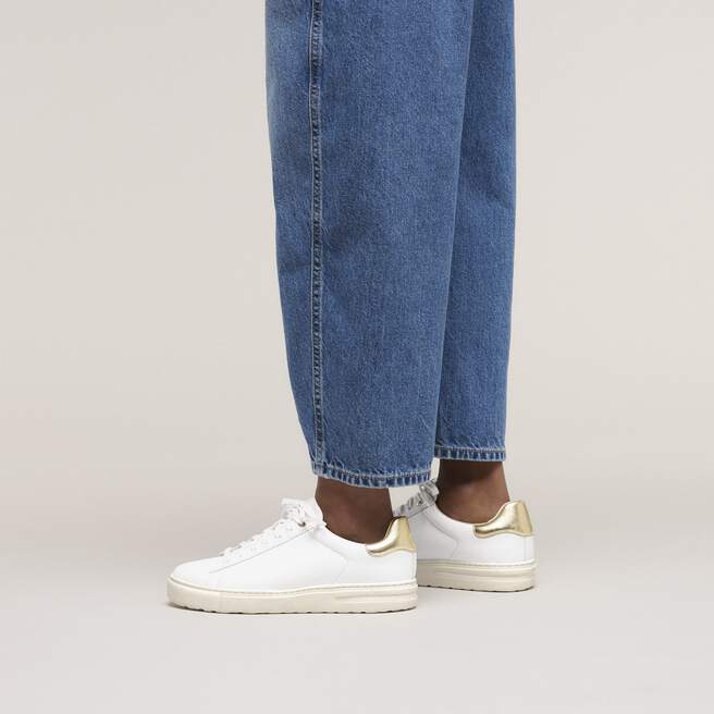 Birkenstock W Bend Low Leather WHITE/METALLIC GOLD
