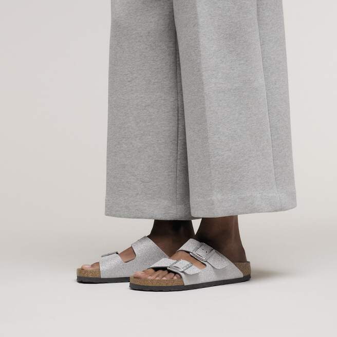 Birkenstock W Arizona SHINY GLITTER SILVER-NARROW