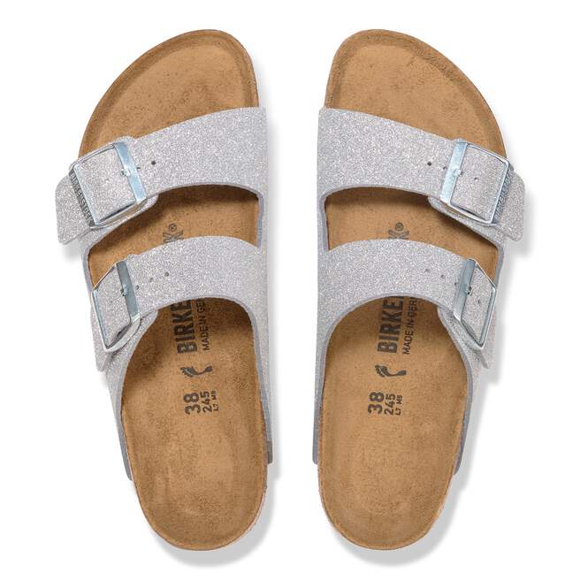 Birkenstock W Arizona SHINY GLITTER SILVER-NARROW