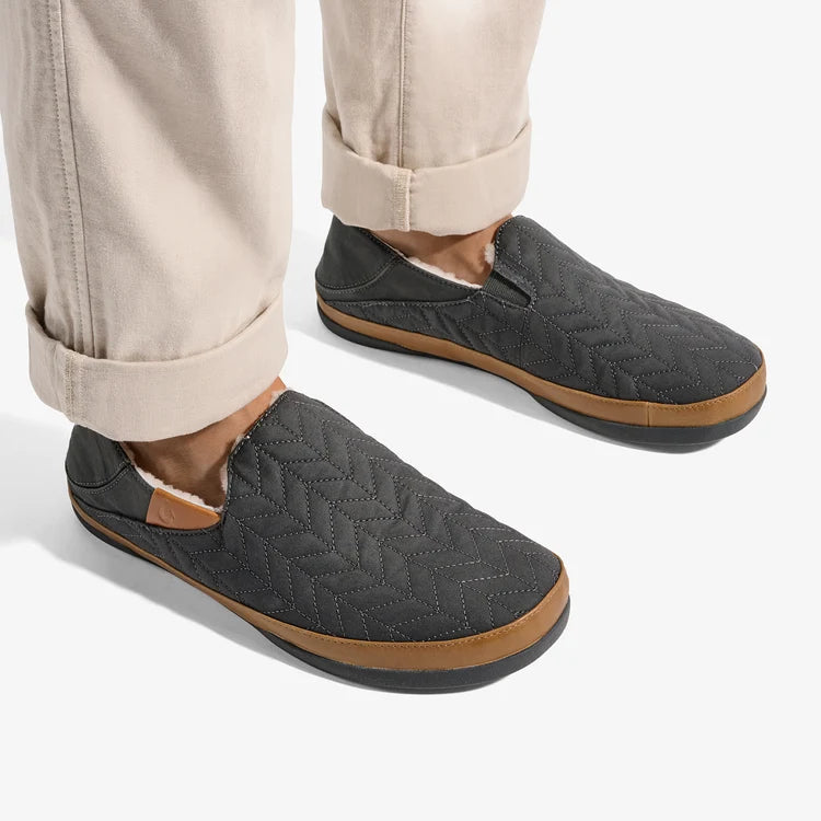 Olukai M Hanohano Waxed Canvas Slipper DARK SHADOW / DARK SHADOW