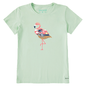 Life is Good W SS Crusher Beachy Flamingo SAGE GREEN