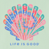 Life is Good W Crusher Tank Tie Dye Tribal Shell SAGE GREEN