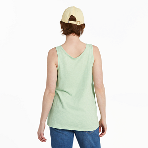 Life is Good W Textured Slub Tank Flip Out SAGE GREEN