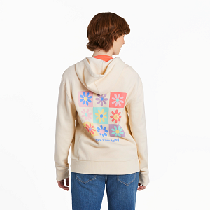 Life is Good W Simply True Full Zip Hoodie Have a Nice Daisy Squares PUTTY