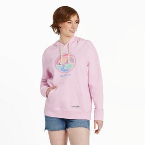 Life is good W Simply True Hoodie Sunset Breathe SEASHELL PINK