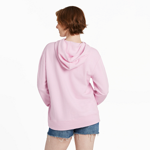 Life is good W Simply True Hoodie Sunset Breathe SEASHELL PINK