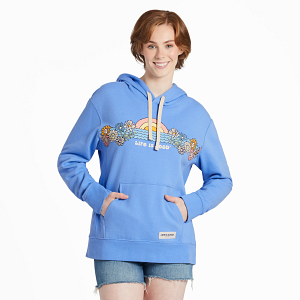 Life is Good W Simply True Hoody Sunrise Water Scene CORNFLOWER BLUE