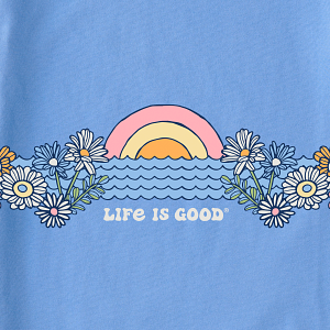 Life is Good W Simply True Hoody Sunrise Water Scene CORNFLOWER BLUE